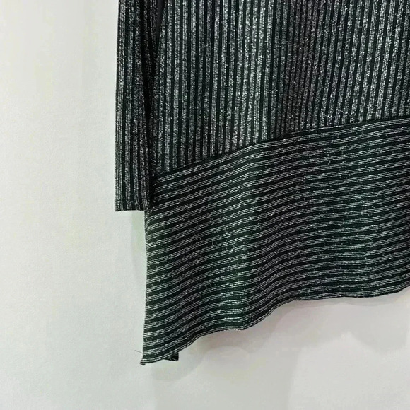 Belldini Black and Silver Metallic Cow Neck Top - Size M - Picture 5 of 10